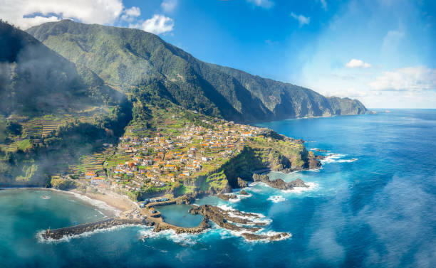 Landscape with  Seixal village of north coast, Madeira island, Portugal